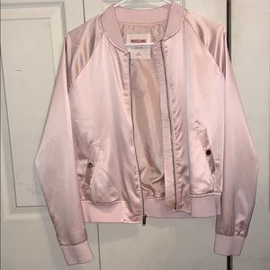 Silk Pink Bomber Jacket